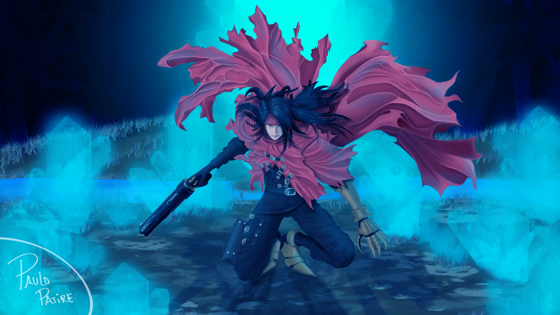 Fan Art Ff7 Vincent Valentine - HD Wallpaper 