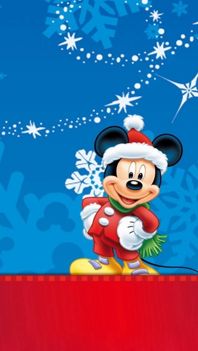 Mickey Mouse Christmas Background - HD Wallpaper 