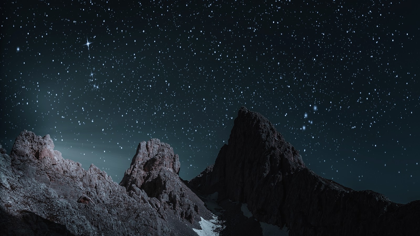 Mountains In The Dark - HD Wallpaper 