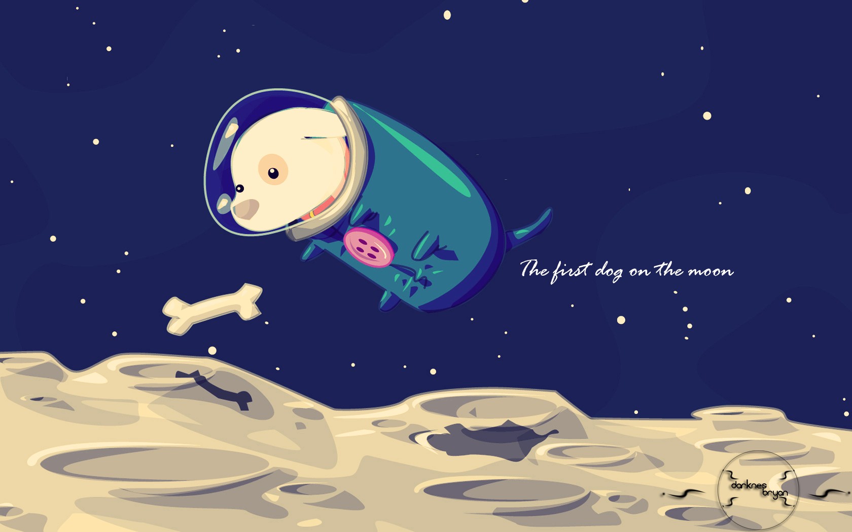 Wallpaper - Dog In Space Cartoon - HD Wallpaper 