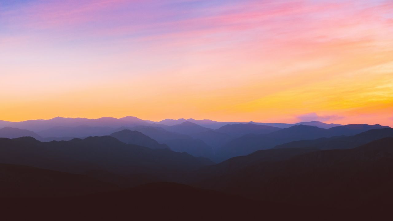 Sunset Mountain - HD Wallpaper 