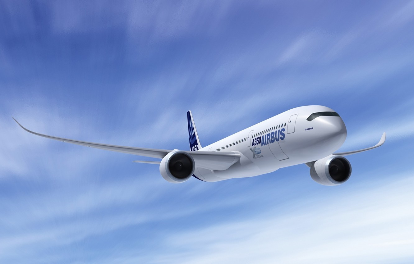 Photo Wallpaper Airplane, Airbus, Plane - Airbus A350 - HD Wallpaper 