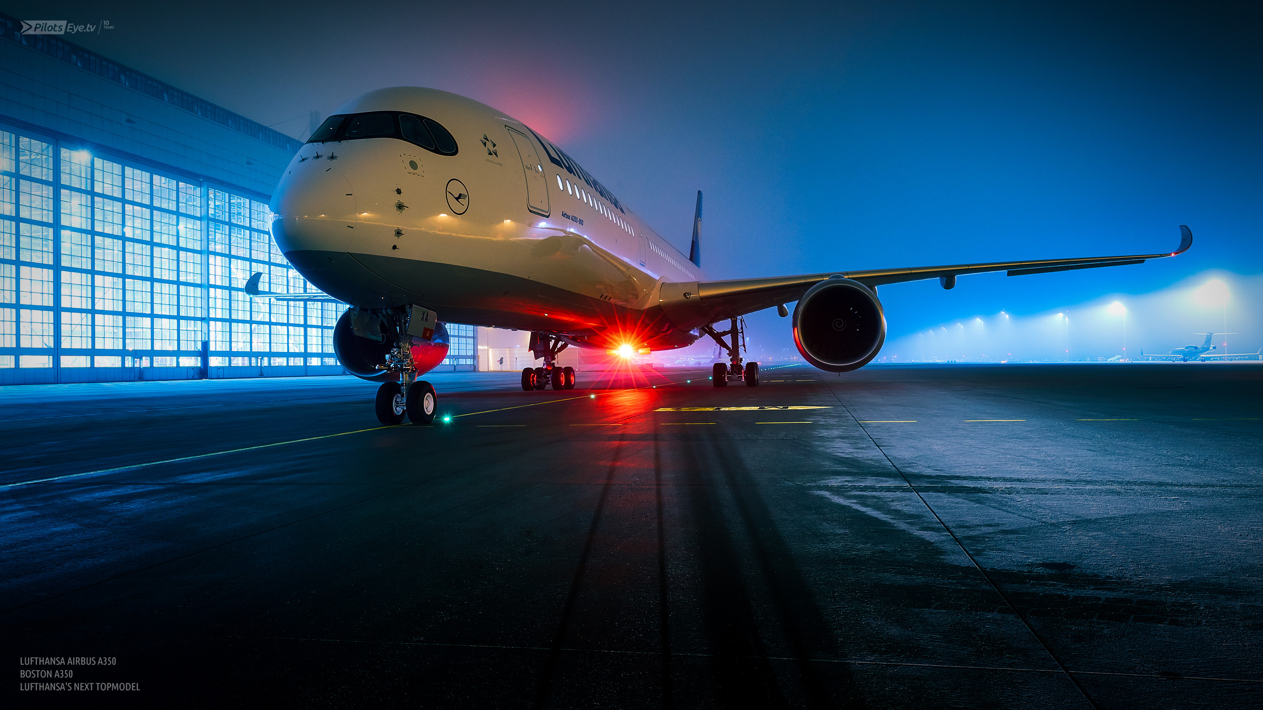 2560x1440, Downloads 
 Data Id 286843 
 Data Src /walls/full/e/3/e/286843 - Lufthansa Airbus A350 Pilots Eye - HD Wallpaper 