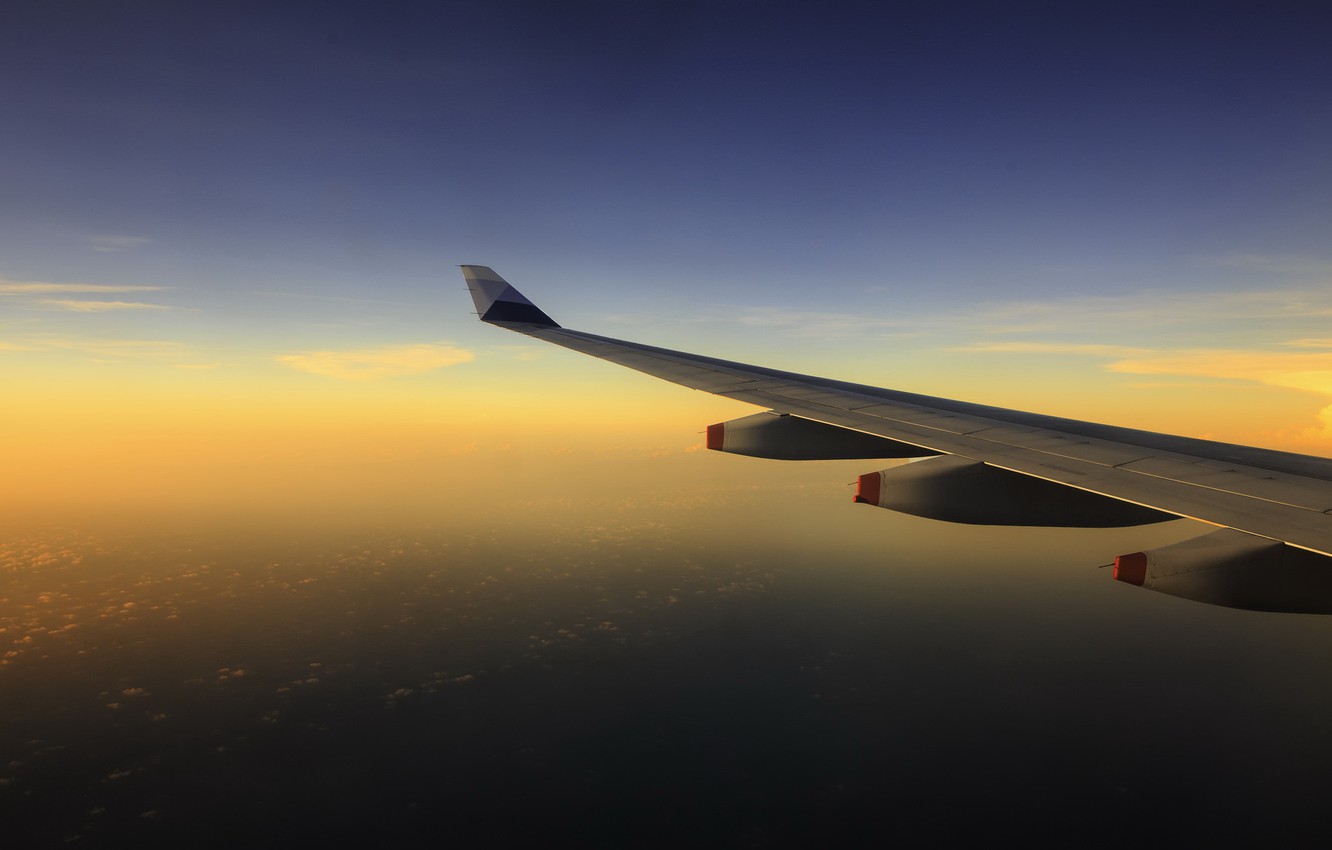 Photo Wallpaper The Sky, Wing, The Plane - Wide-body Aircraft - HD Wallpaper 