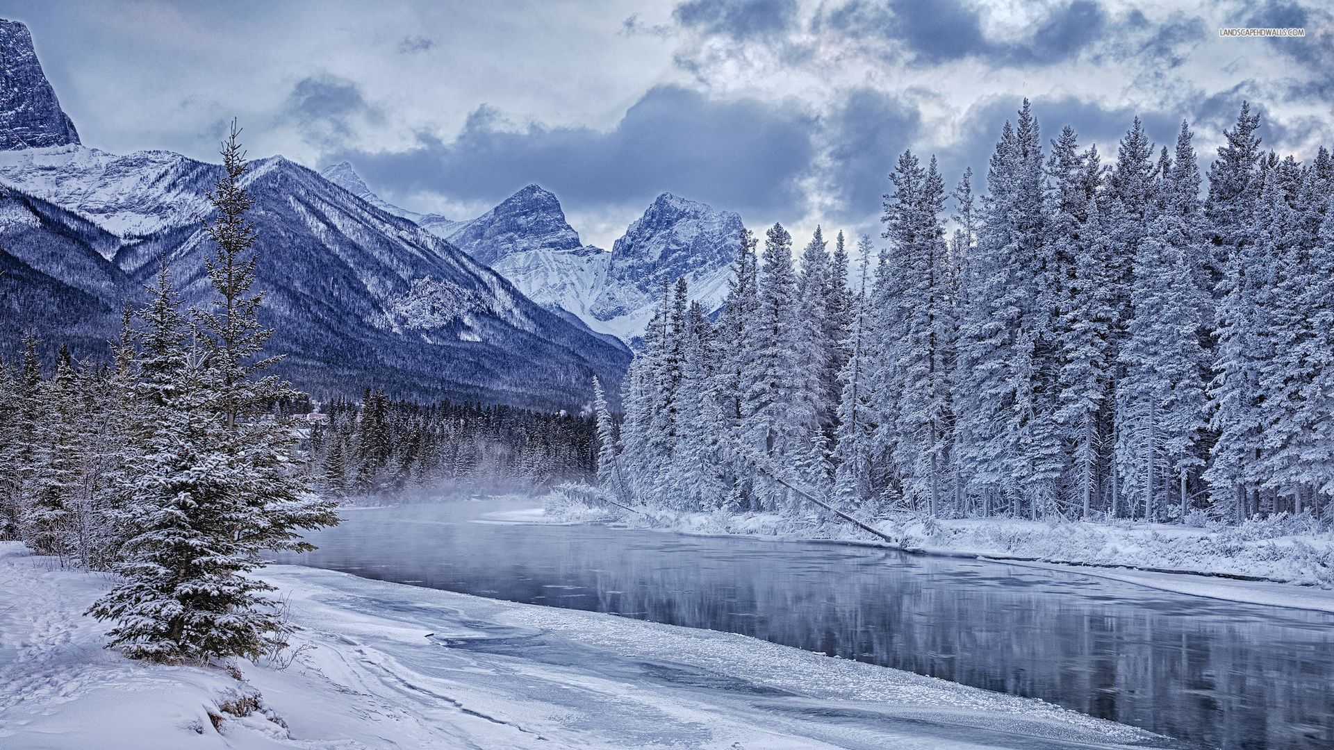 Winter Landscape Background - HD Wallpaper 
