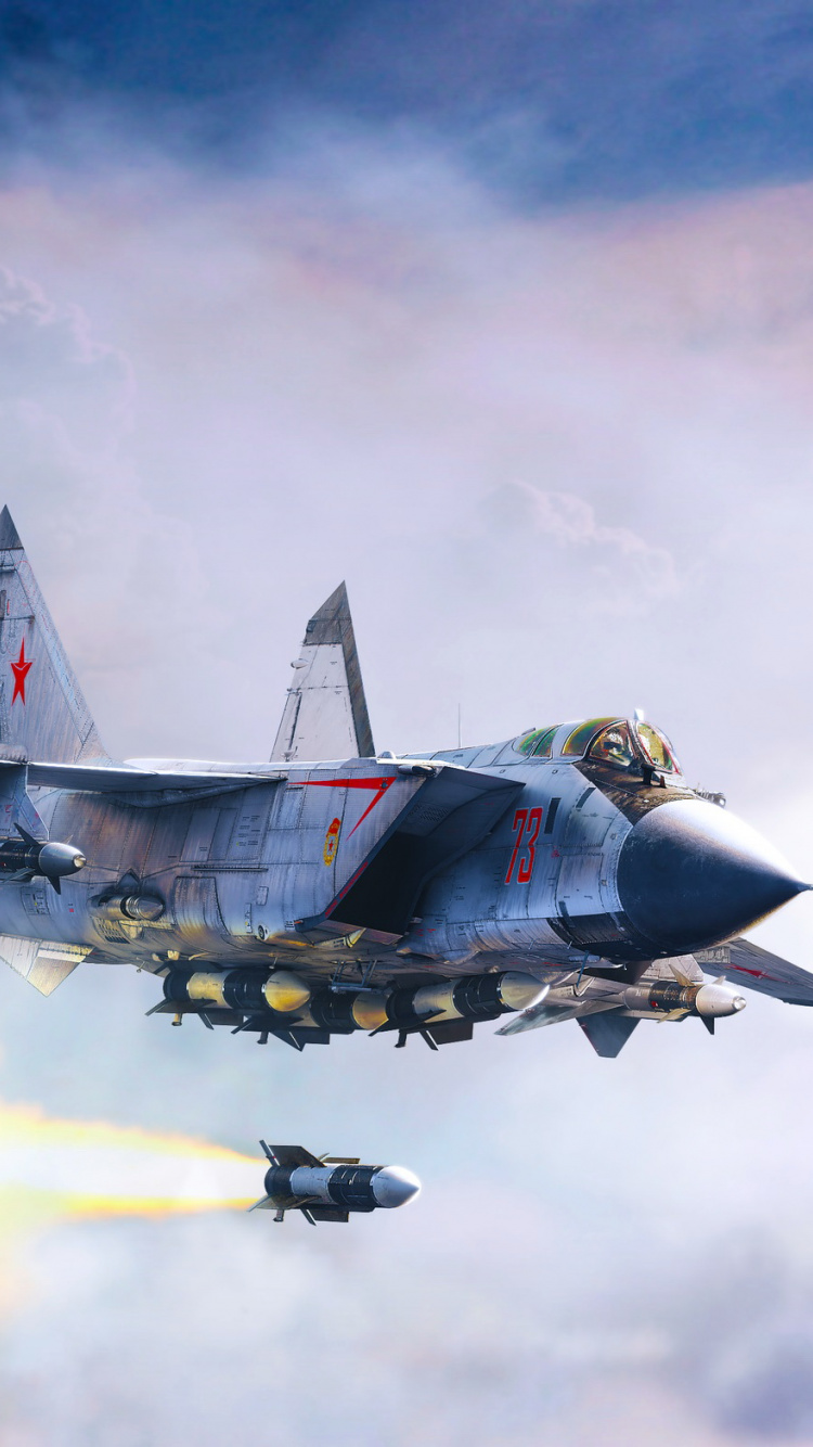 Mikoyan Mig-31, Fighter Aircraft, Airplane, Clouds, - Mig 31 In Space - HD Wallpaper 