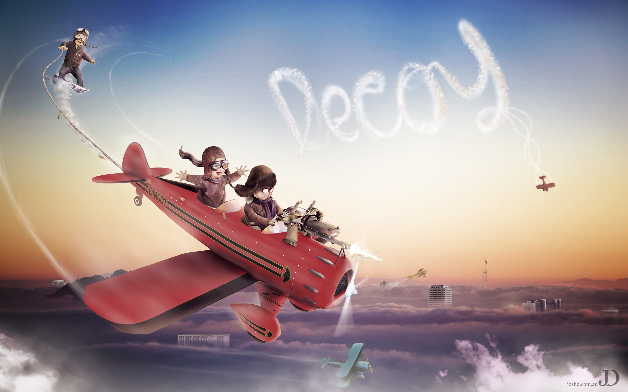Cute Red Baron Flight - Cute Flight - HD Wallpaper 