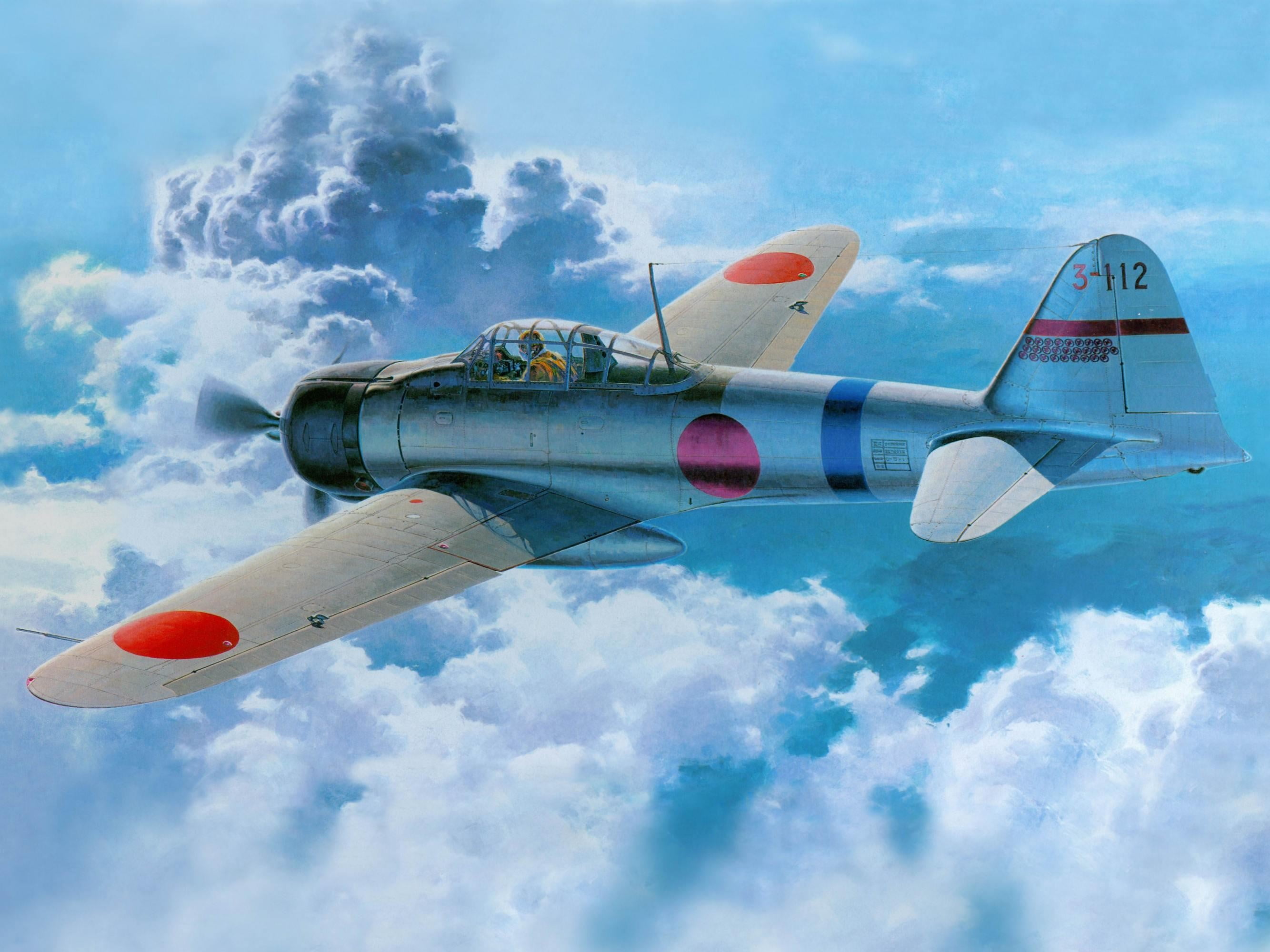 Mitsubishi A6m Reisen Zero Paintings - HD Wallpaper 