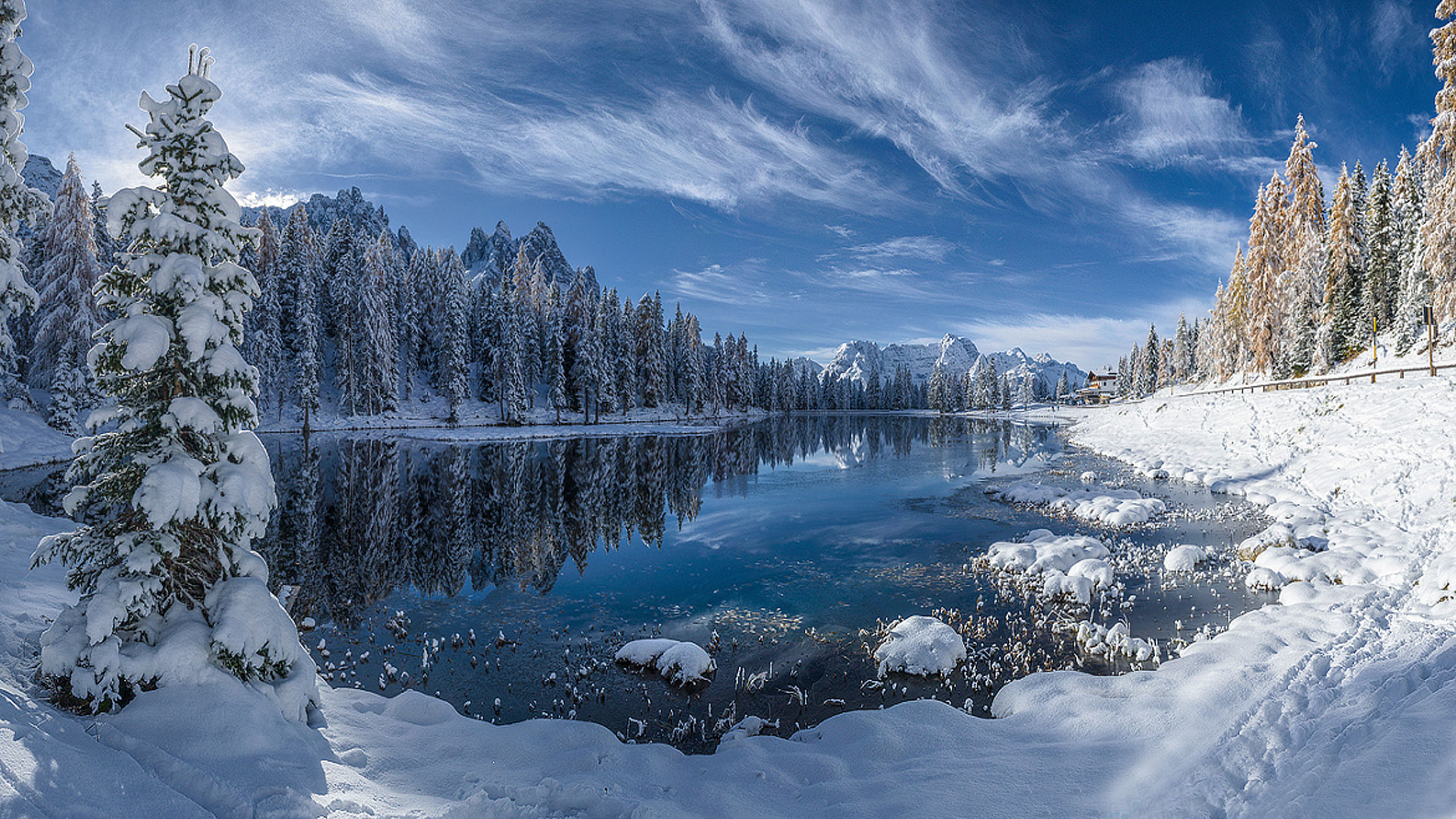 Lago Di Antorno Winter - HD Wallpaper 