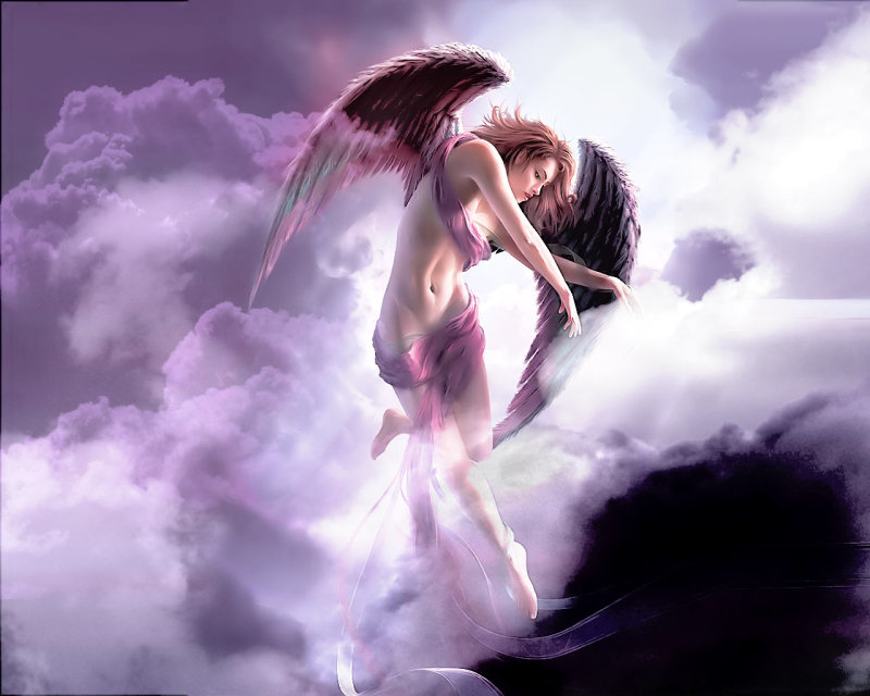 Anjos - Purple Angel - HD Wallpaper 