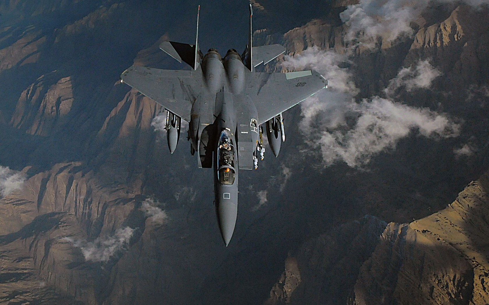 Download Hq F-15 Strike Eagle Military Airplanes Wallpaper - F 15 E Over Afghanistan - HD Wallpaper 