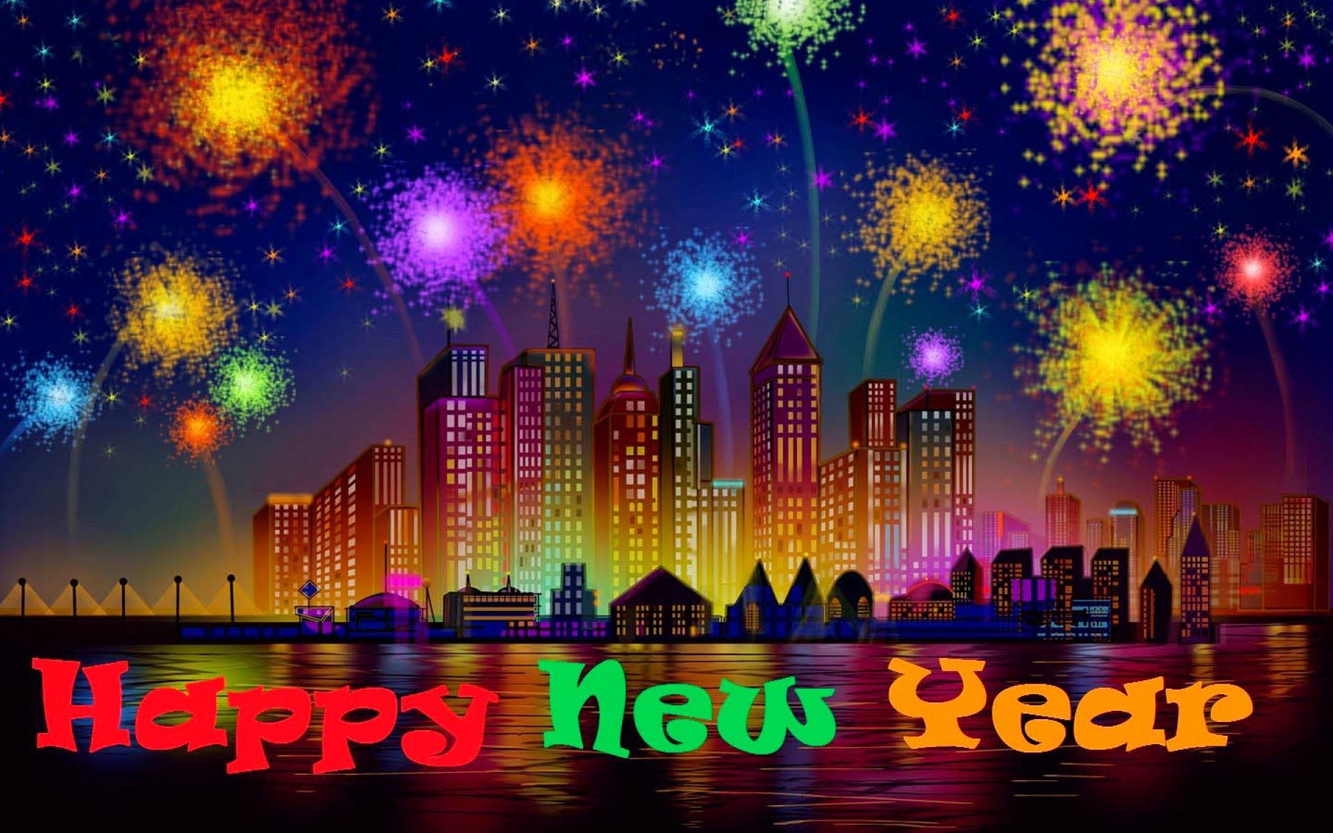 Happy New Year Fireworks Image Wallpaper Wallpaper - Happy New Year Editing Background - HD Wallpaper 