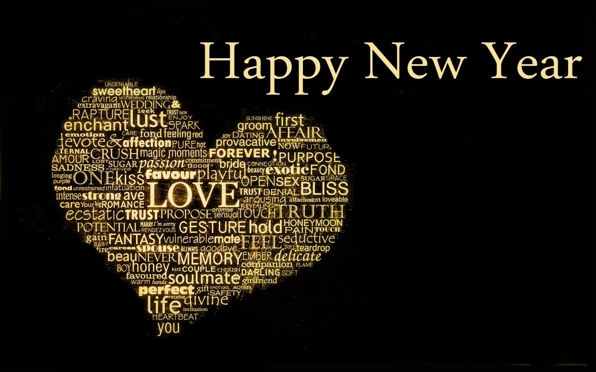 Happy New Year Wishes Heart Love - Quote Happy New Year 2019 - HD Wallpaper 