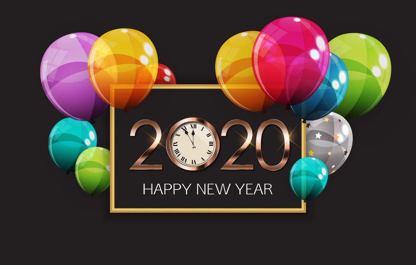 Photo Wallpaper Balls, New Year, Happy New Year, - Happy Wallpaper New Year 2020 - HD Wallpaper 