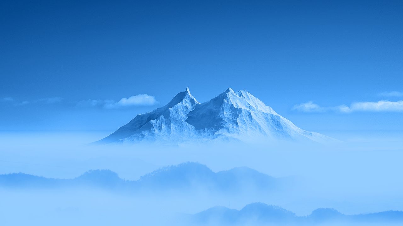 Mountain Peak Above Clouds - HD Wallpaper 