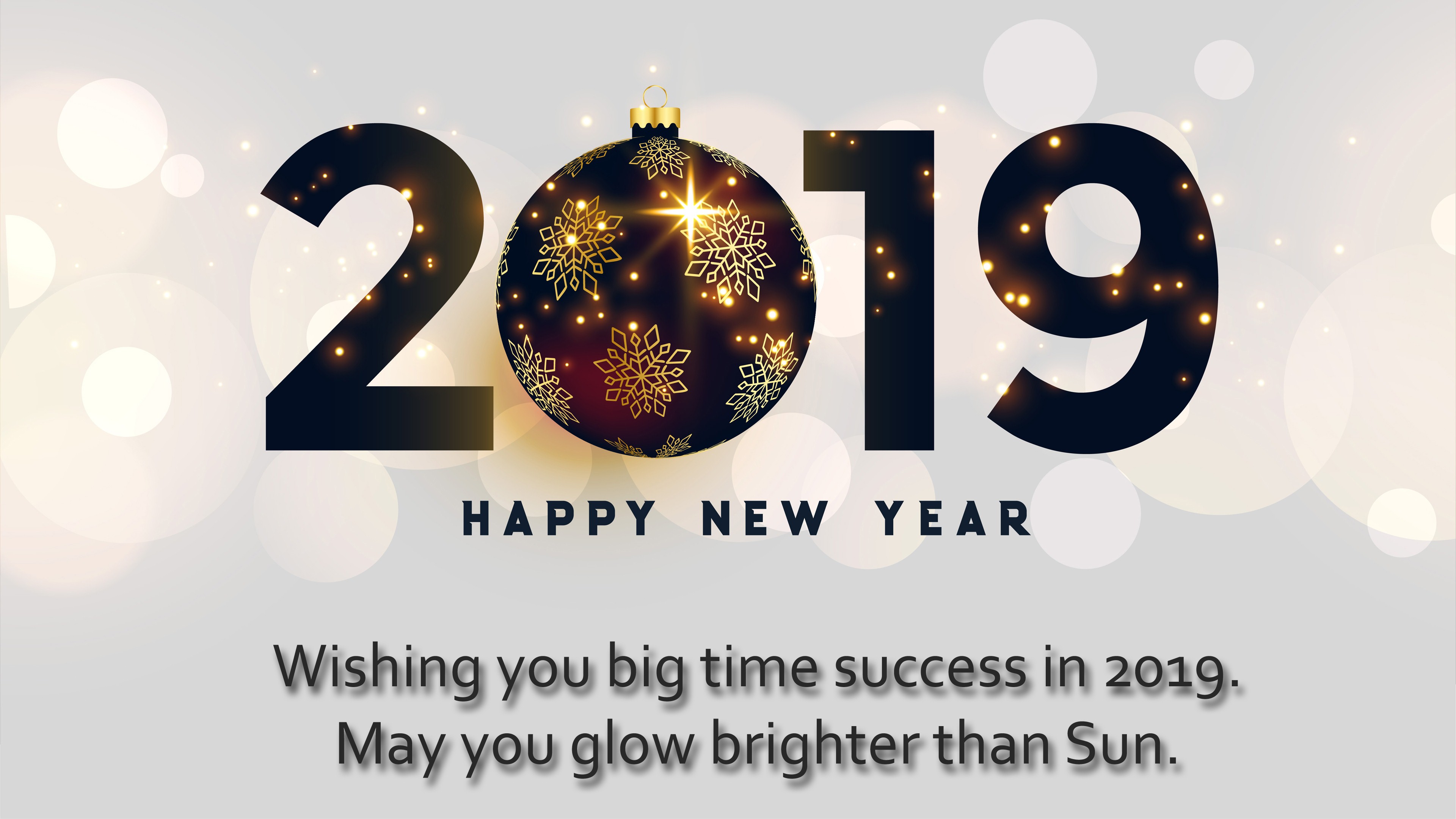 2019 Happy New Year Greeting Message 4k Wallpaper - 2019 Happy New Year  Wallpaper Hd - 3840x2160 Wallpaper 