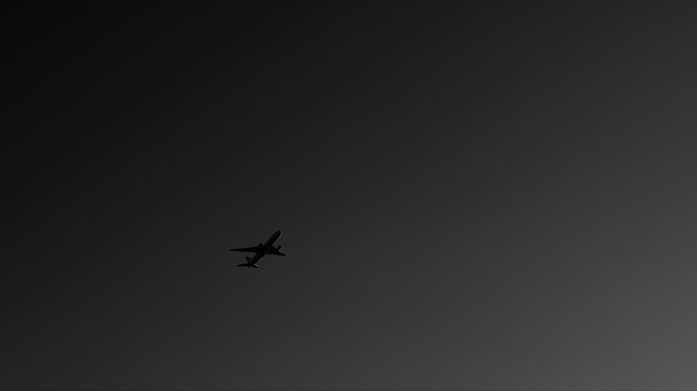 Wallpaper Plane, Bw, Sky, Flight, Dark, Minimalism - Jet Aircraft - HD Wallpaper 