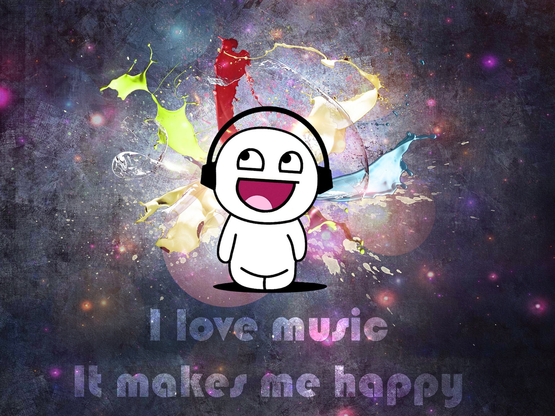Love Music It Makes Me Happy - HD Wallpaper 