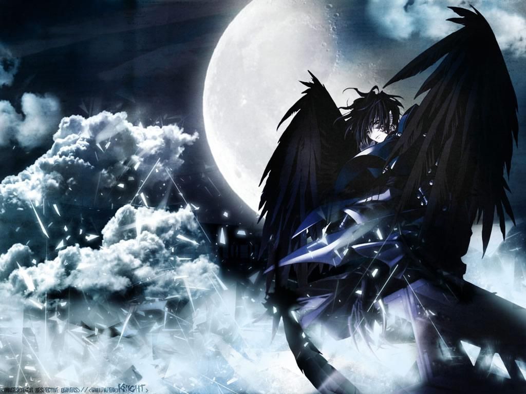 Male Fallen Angel Anime - HD Wallpaper 