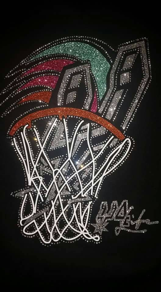 San Antonio Spurs Logo In Hoop T Shirt By Beautyanbling - Drawing - HD Wallpaper 