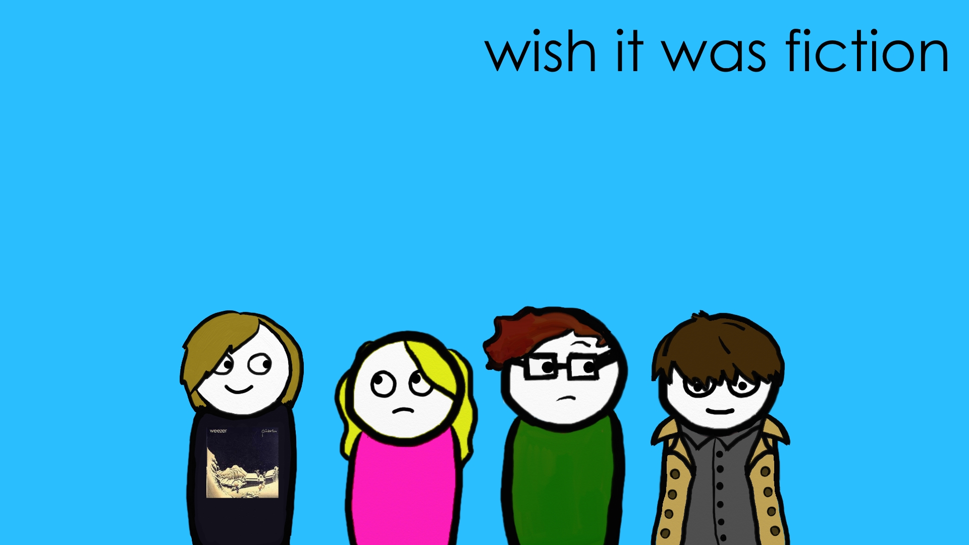 Wish It Was Fiction Fan Wallpaper - Weezer The Blue Album - HD Wallpaper 