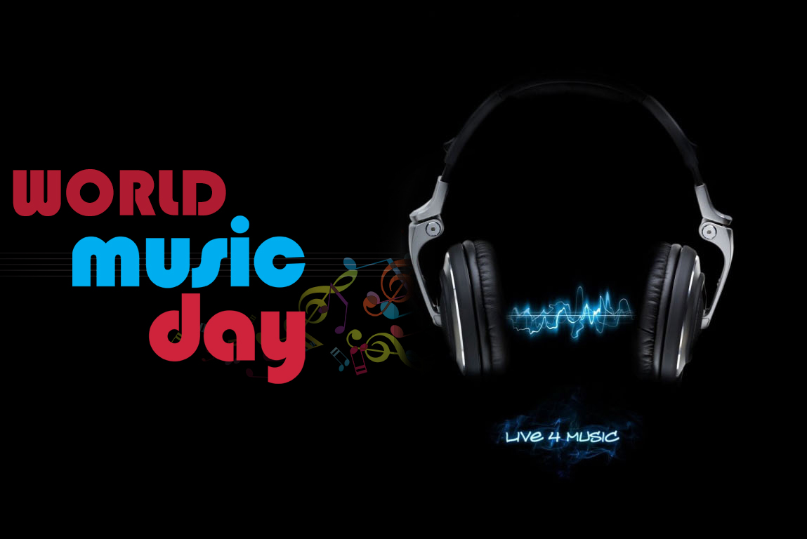 World Music Day Best Wishes Love Music Message Wallpaper - Headphones - HD Wallpaper 