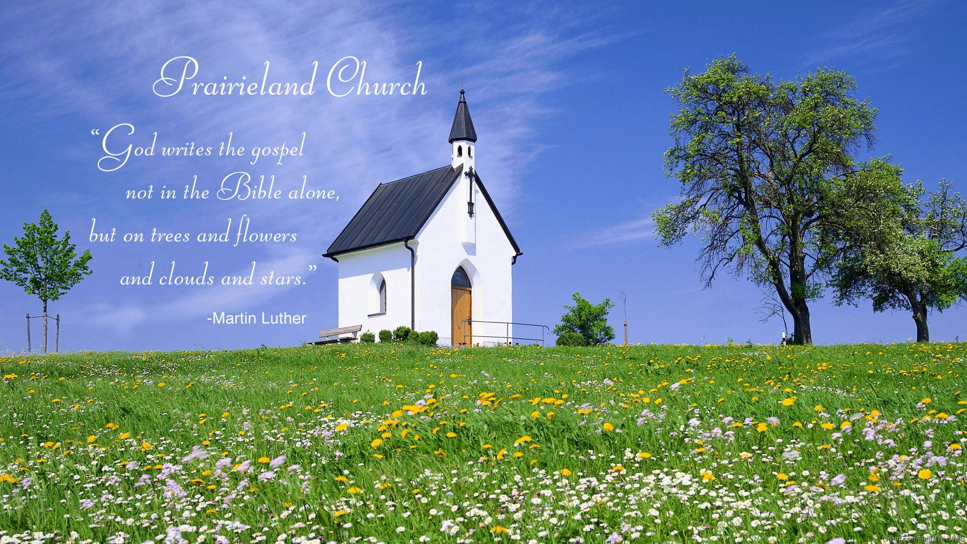 Country Church In Spring - HD Wallpaper 