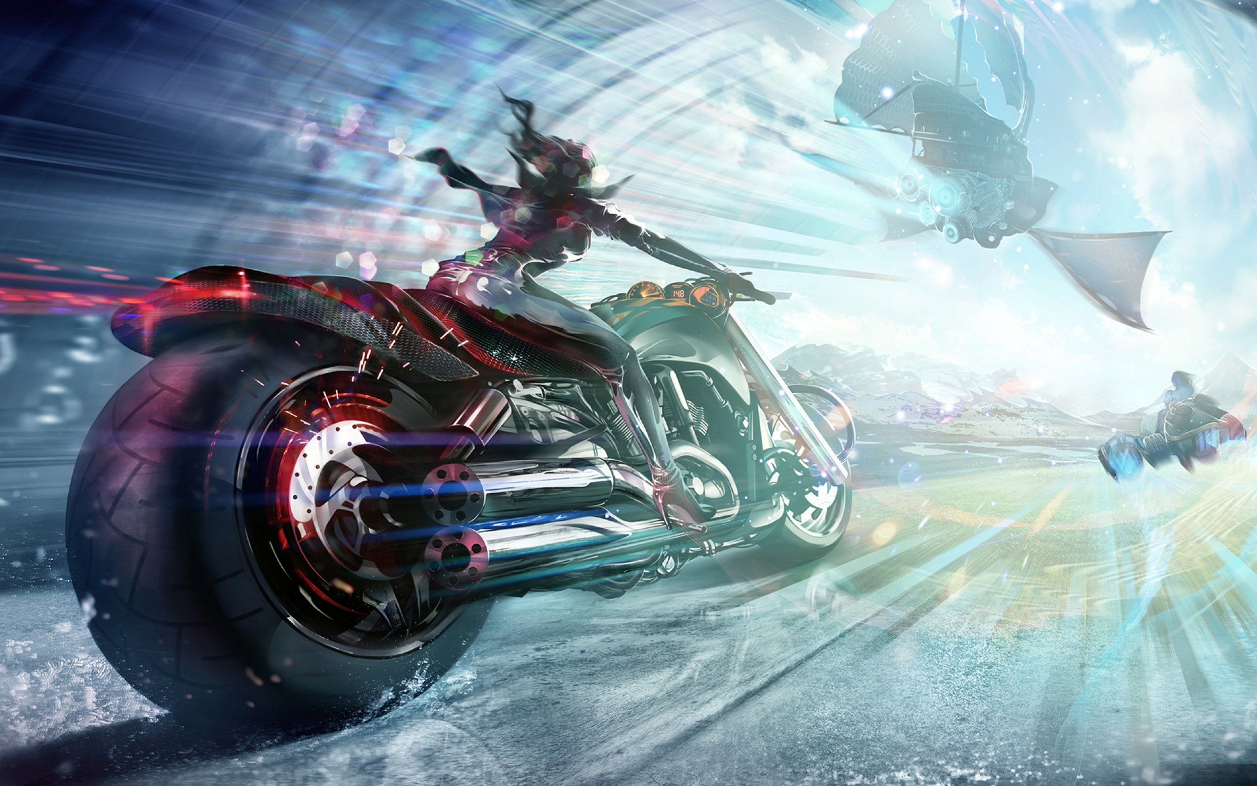 Sci Fi Bike Art - HD Wallpaper 