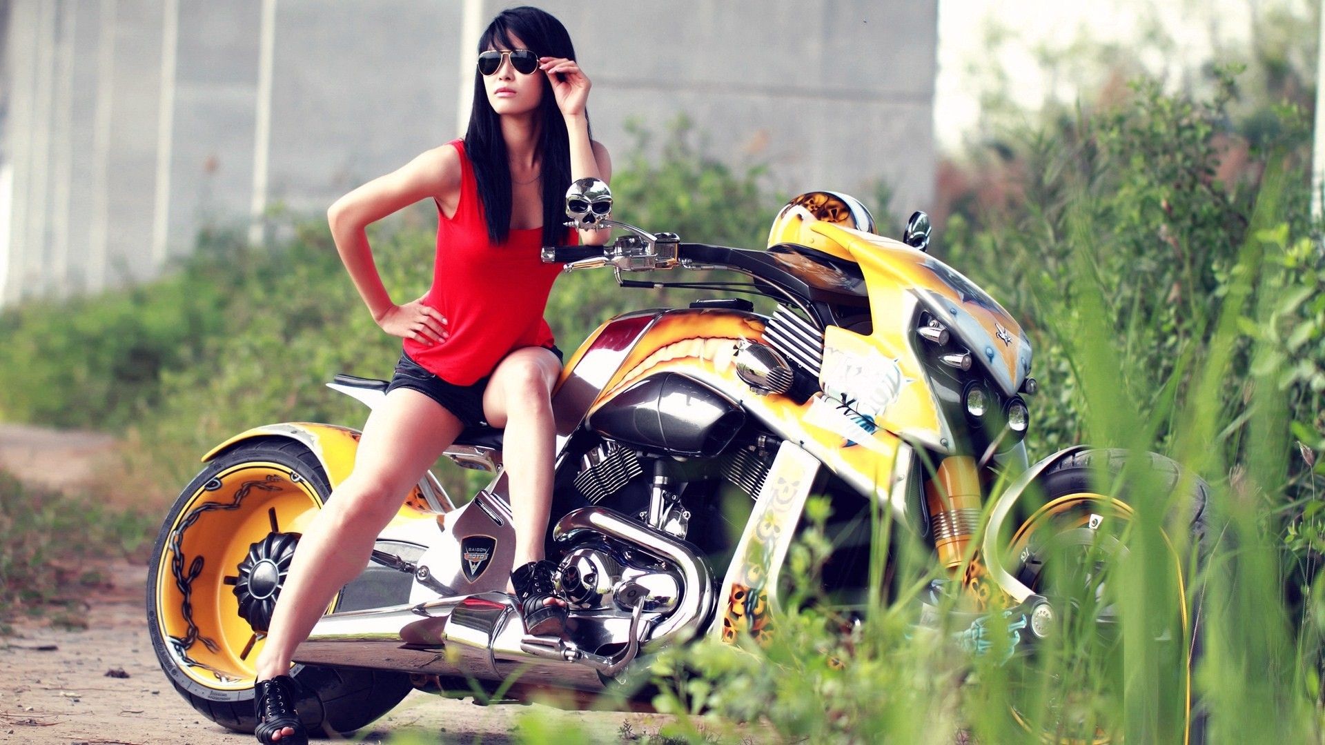 Ktm Bike With Girl Images Hd - HD Wallpaper 