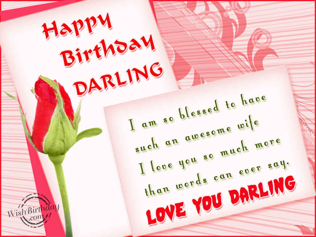 Happy Birthday Love You Darling - Birthday Wishes For Darling Wife - HD Wallpaper 