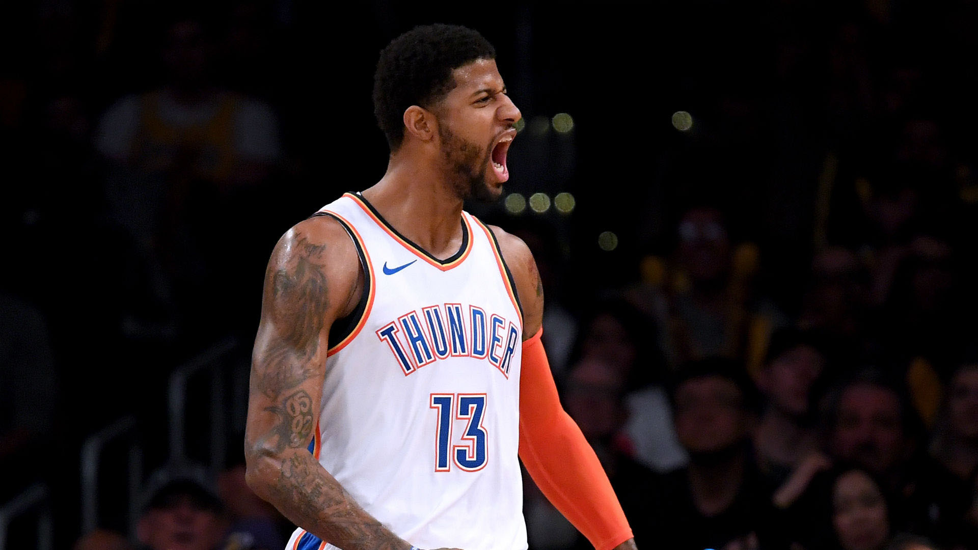 Oklahoma City Thunder Forward Paul George - Paul George 13 Celebrating - HD Wallpaper 