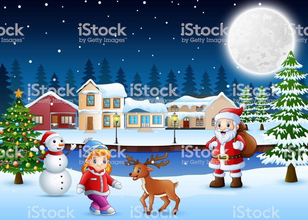 Christmas Village Background - HD Wallpaper 