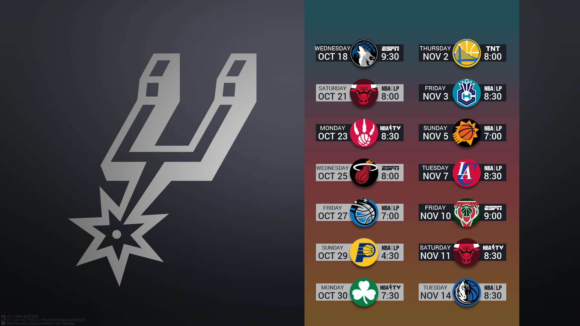 San Antonio Spurs 2017 18 Schedule - HD Wallpaper 