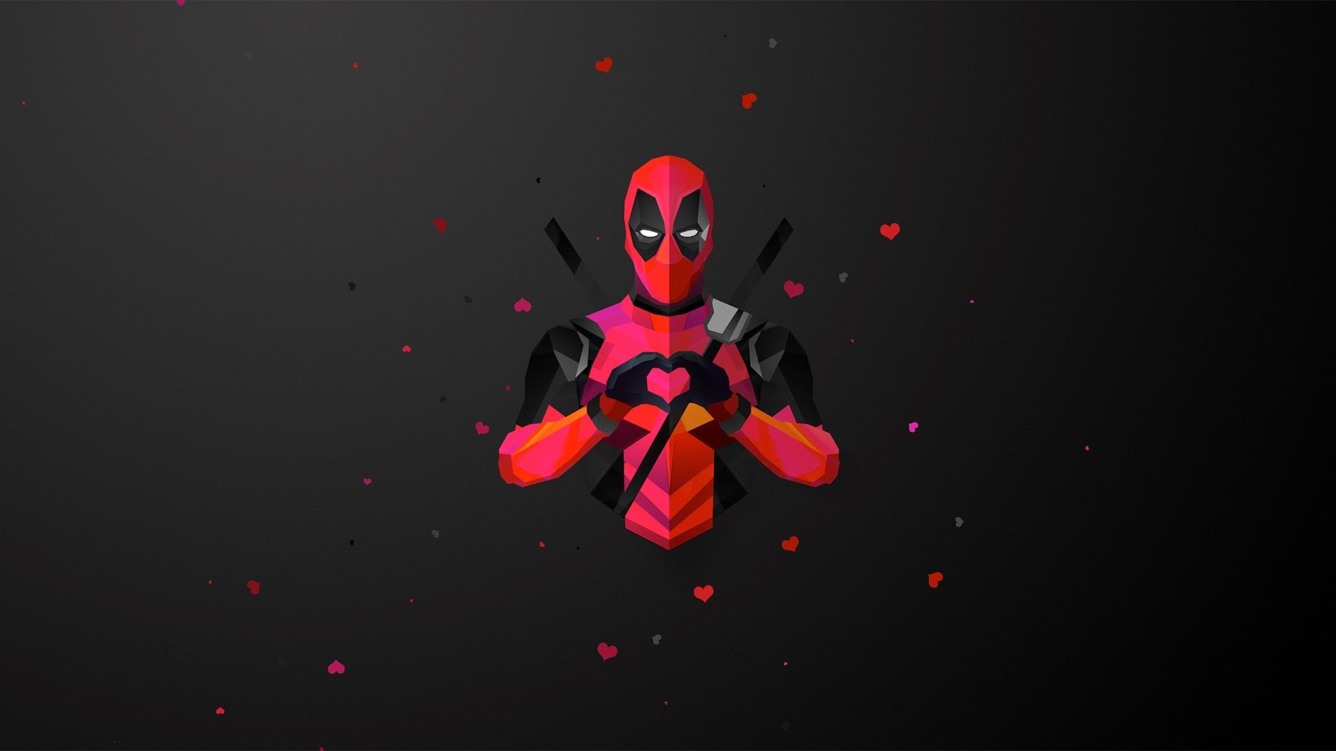 Low Poly, Deadpool, Minimal, Marvel Comics, Wallpaper - Deadpool Art - HD Wallpaper 