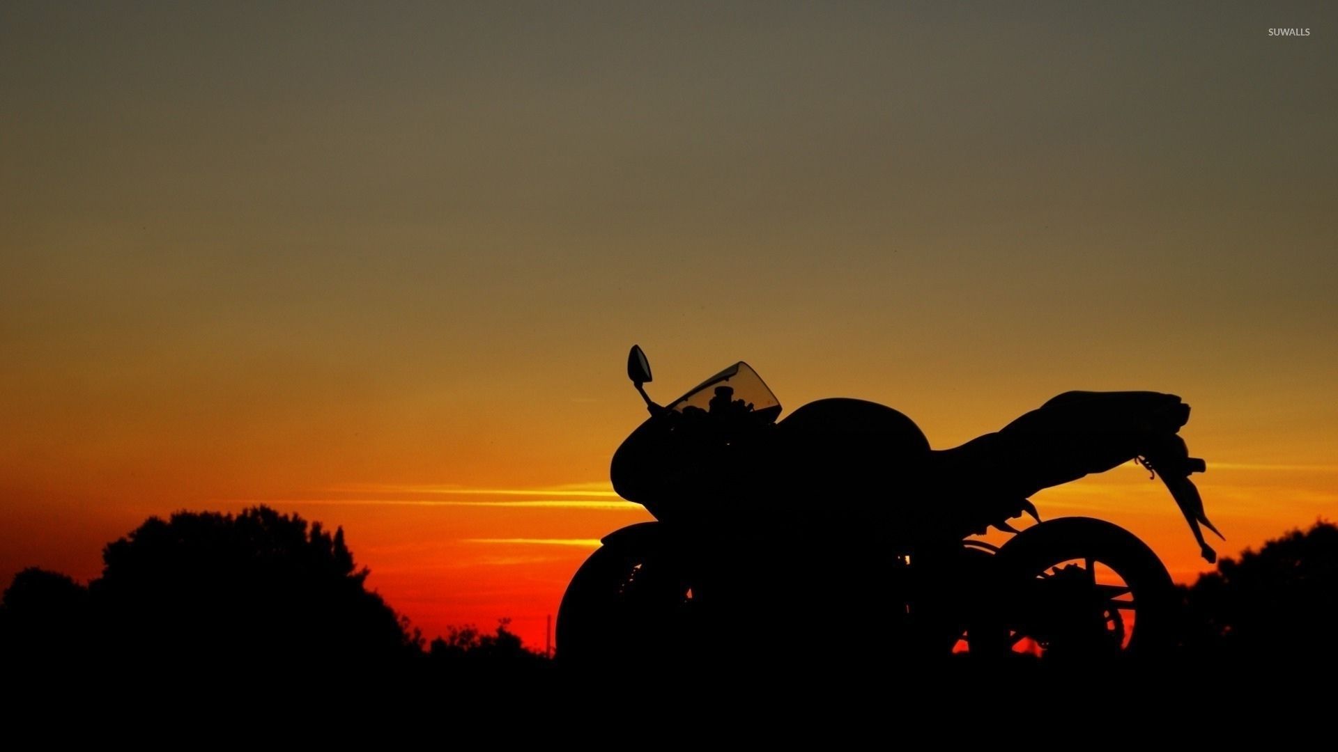Motorcycle Wallpaper Hd Silhouette - HD Wallpaper 
