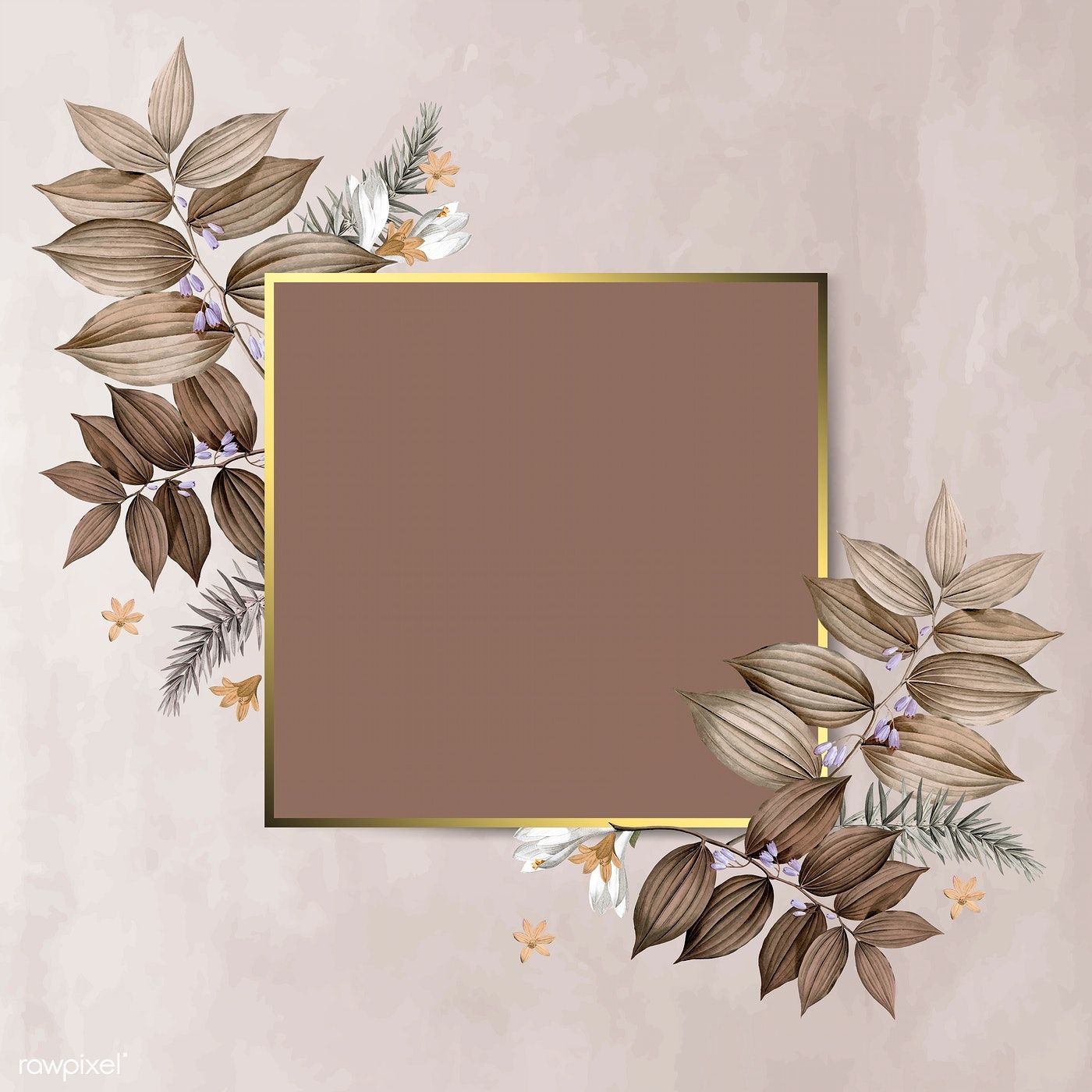 Brown Flower Frame Vector - HD Wallpaper 