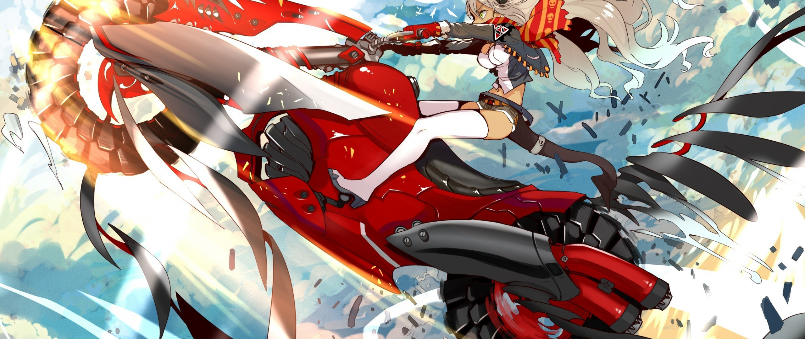 Bike, Hot Anime Girl, Ride, Original, Wallpaper - Pixiv Mechas - HD Wallpaper 