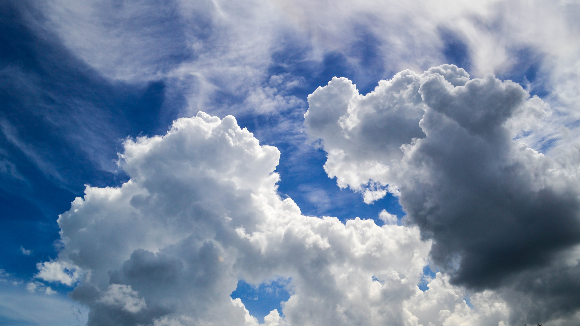 Cloudy Sky Wallpaper - Blue Sky Clouds Background - HD Wallpaper 