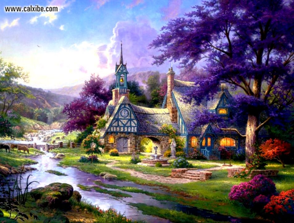 Thomas Kinkade Screensaver - Thomas Kinkade Jigsaw Puzzles - HD Wallpaper 