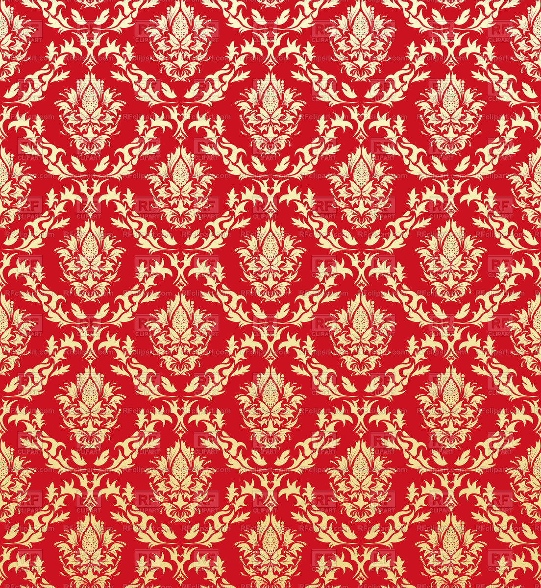 Damask Red Seamless Pattern For Wallpaper Vector Image - Damask - HD Wallpaper 
