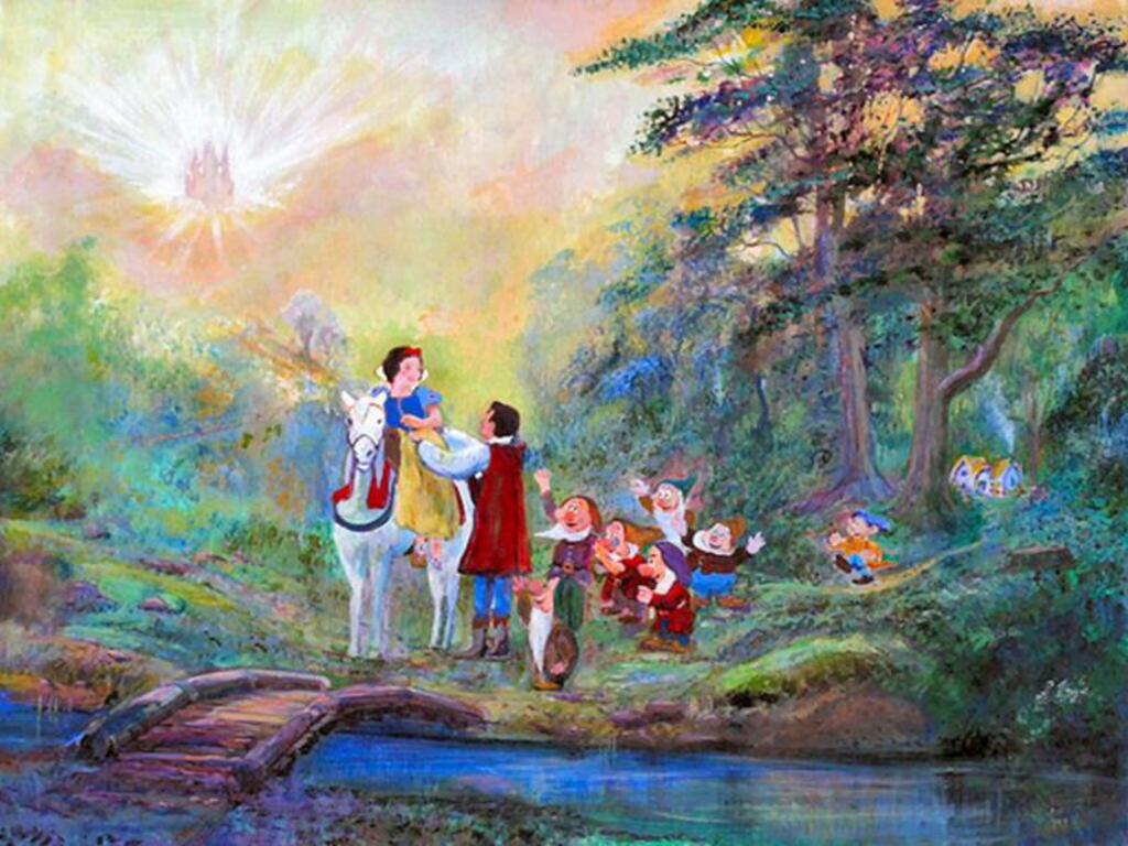 Snow White Wallpaper - Thomas Kinkade Disney Wallpaper Hd - HD Wallpaper 