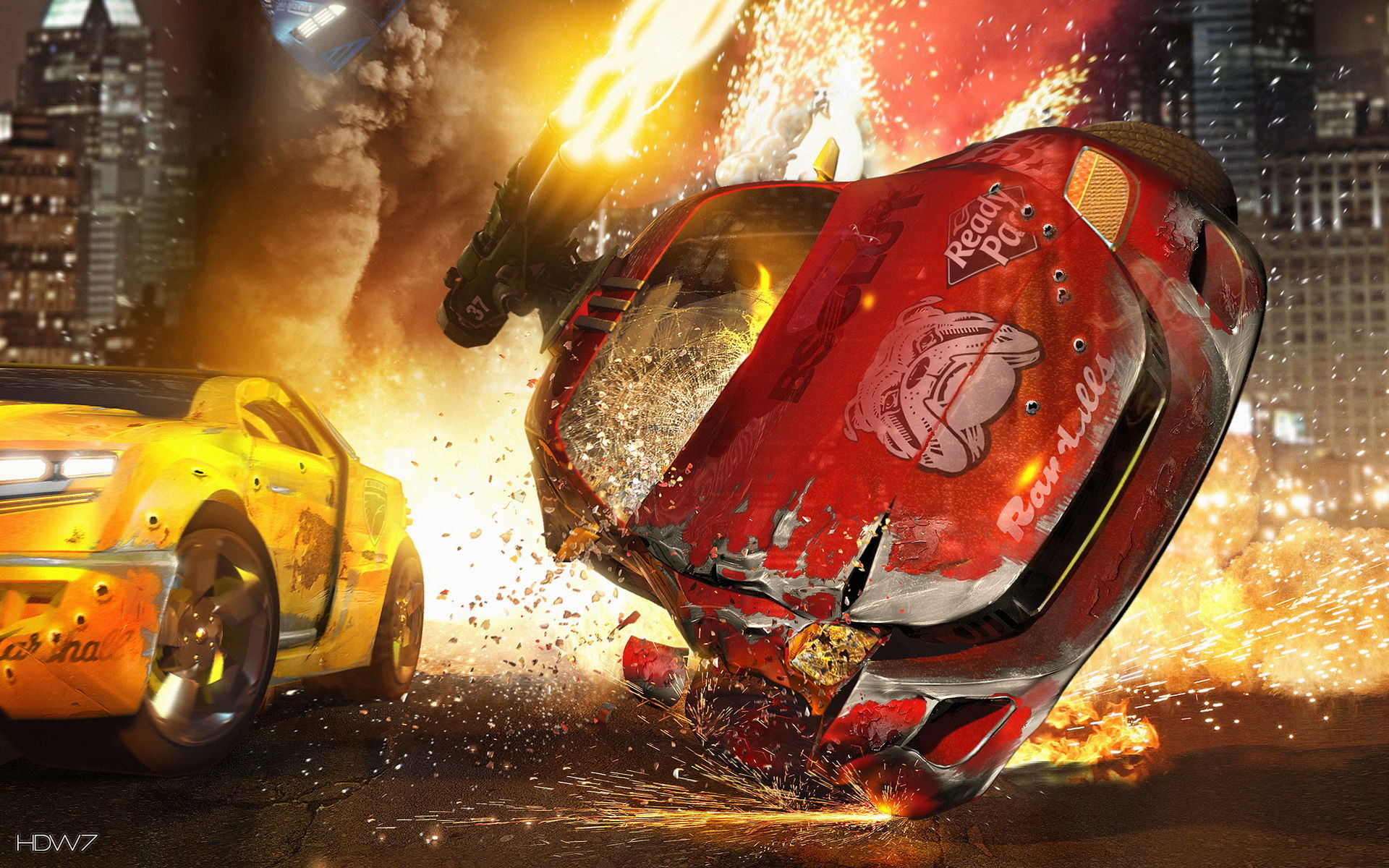 Death Race Car Crash Wallpaper Car Accident Hd Background 1920x1200 Wallpaper Teahub Io