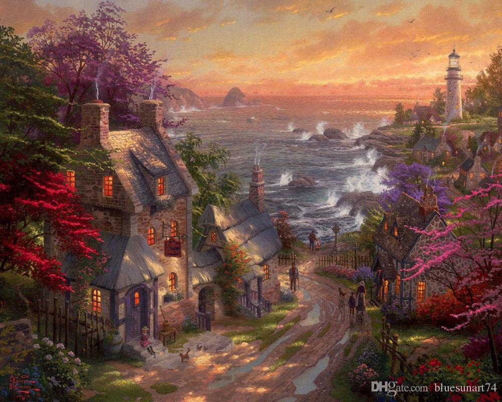 Beautiful Landscapes Oil Paintings - HD Wallpaper 