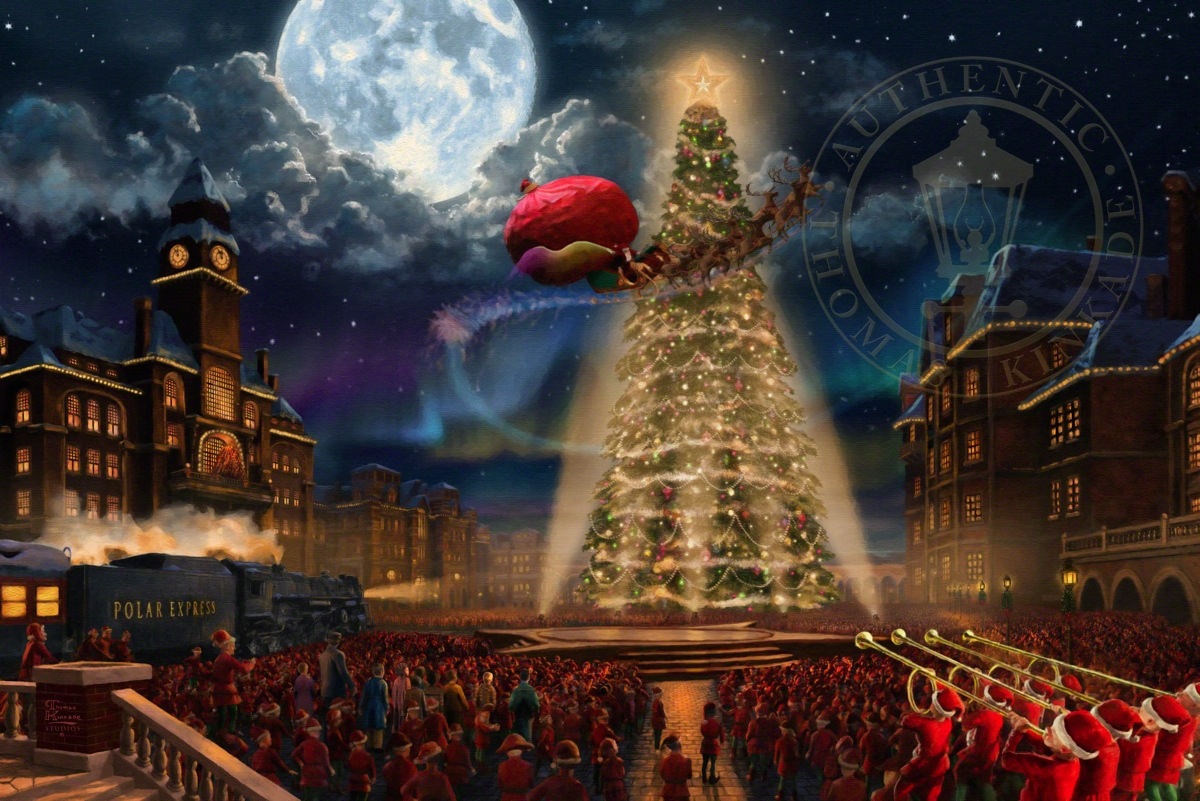 The Polar Express - Thomas Kinkade Polar Express - HD Wallpaper 