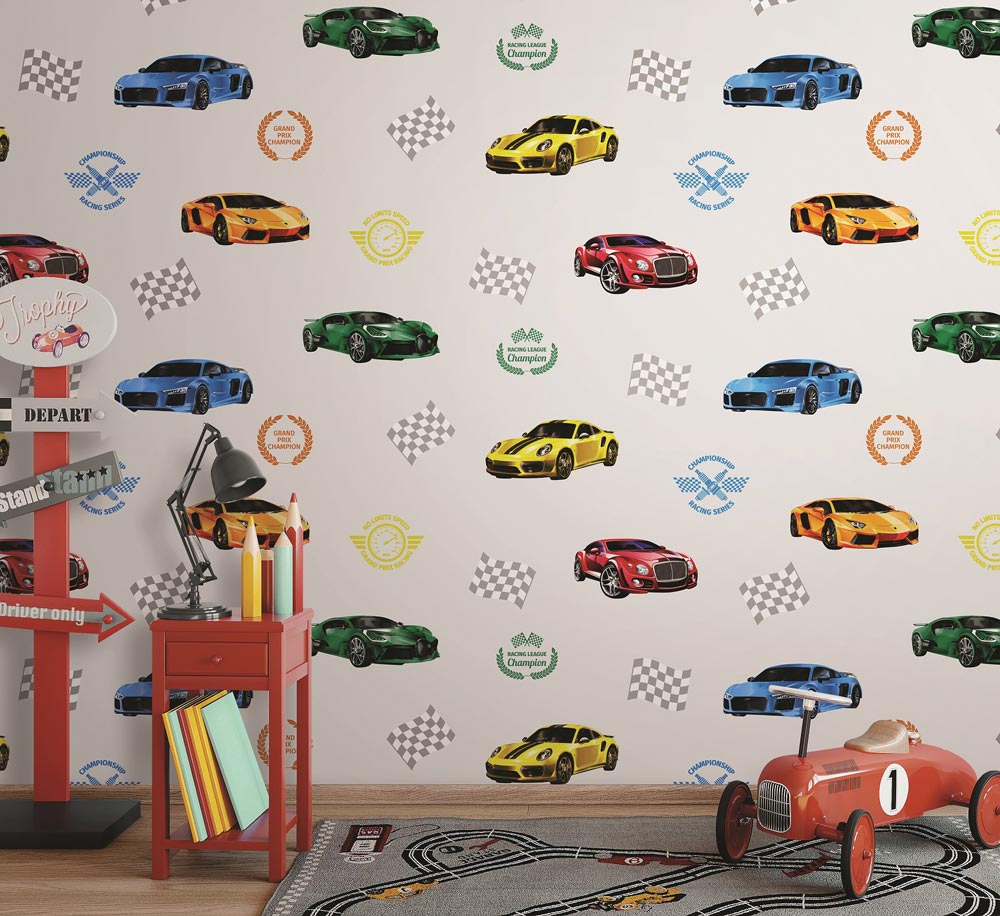 8909 Serie - Çoçuk Odası Arabali Duvar Kağıdı Modelleri - HD Wallpaper 