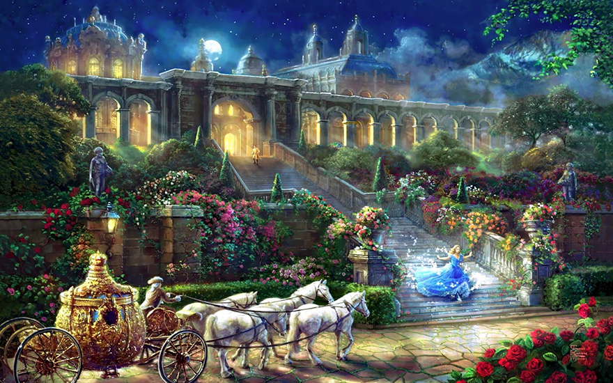 The Movie - Thomas Kinkade Disney Wallpaper Cinderella - HD Wallpaper 