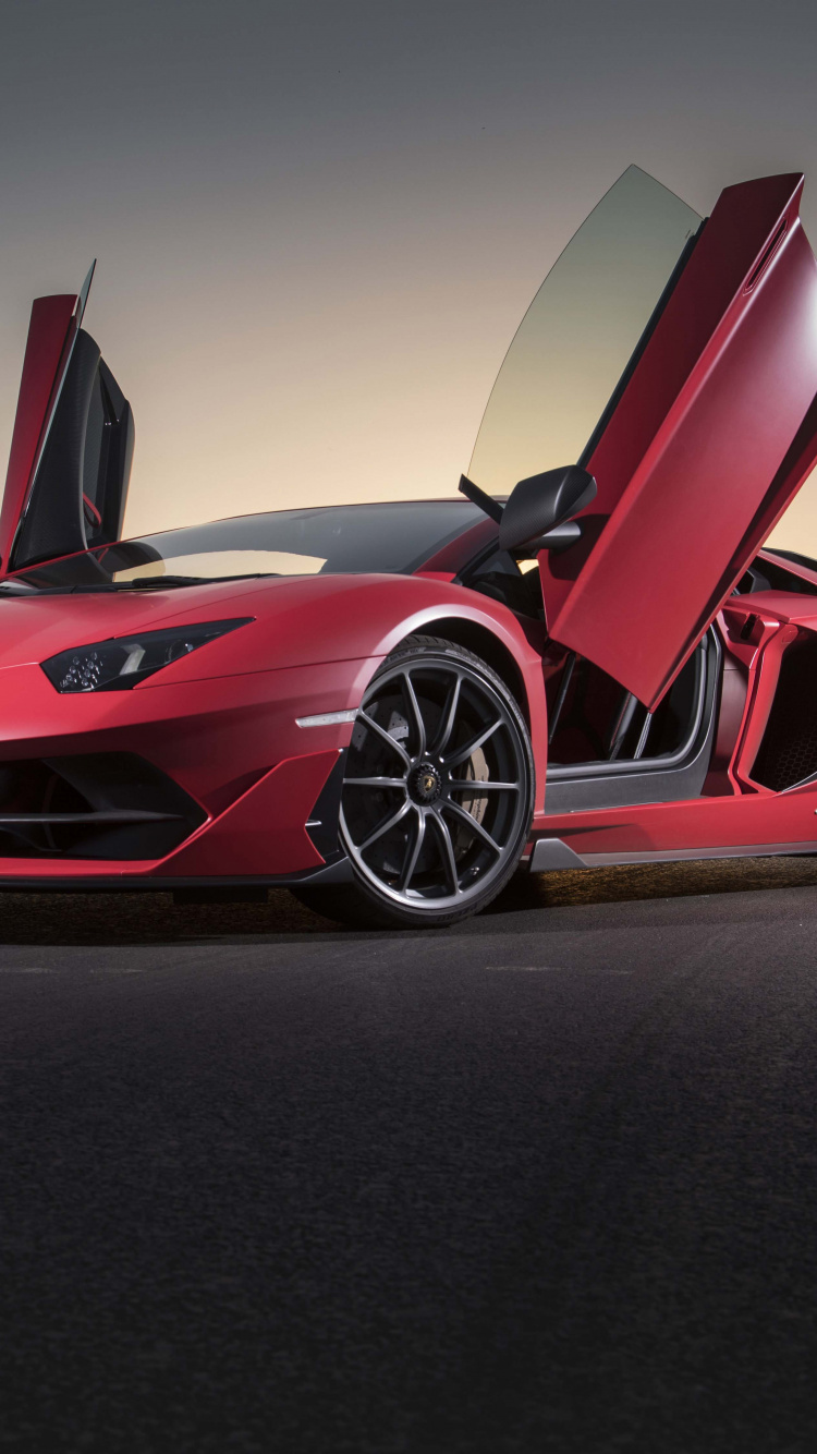 2019 Lamborghini Aventador Svj Red - HD Wallpaper 