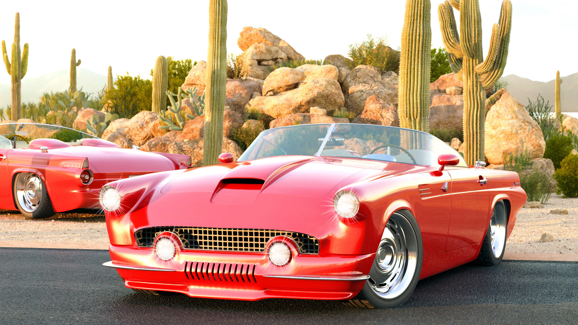 1955 Ford Thunderbird Hd - HD Wallpaper 