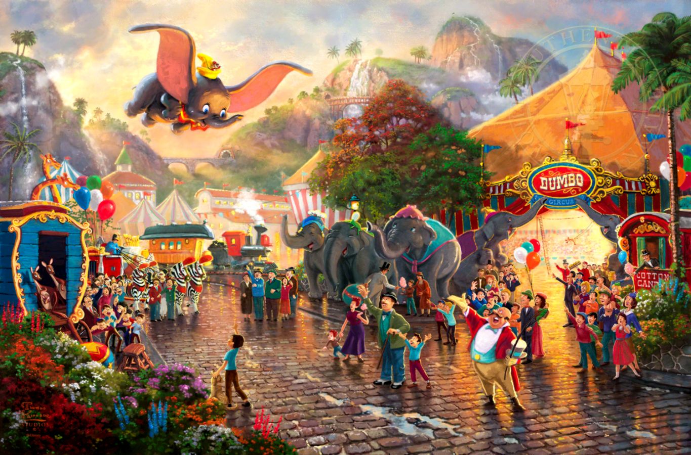 Disney Dumbo The Thomas Kinkade Company - Thomas Kinkade Disney Dumbo - HD Wallpaper 