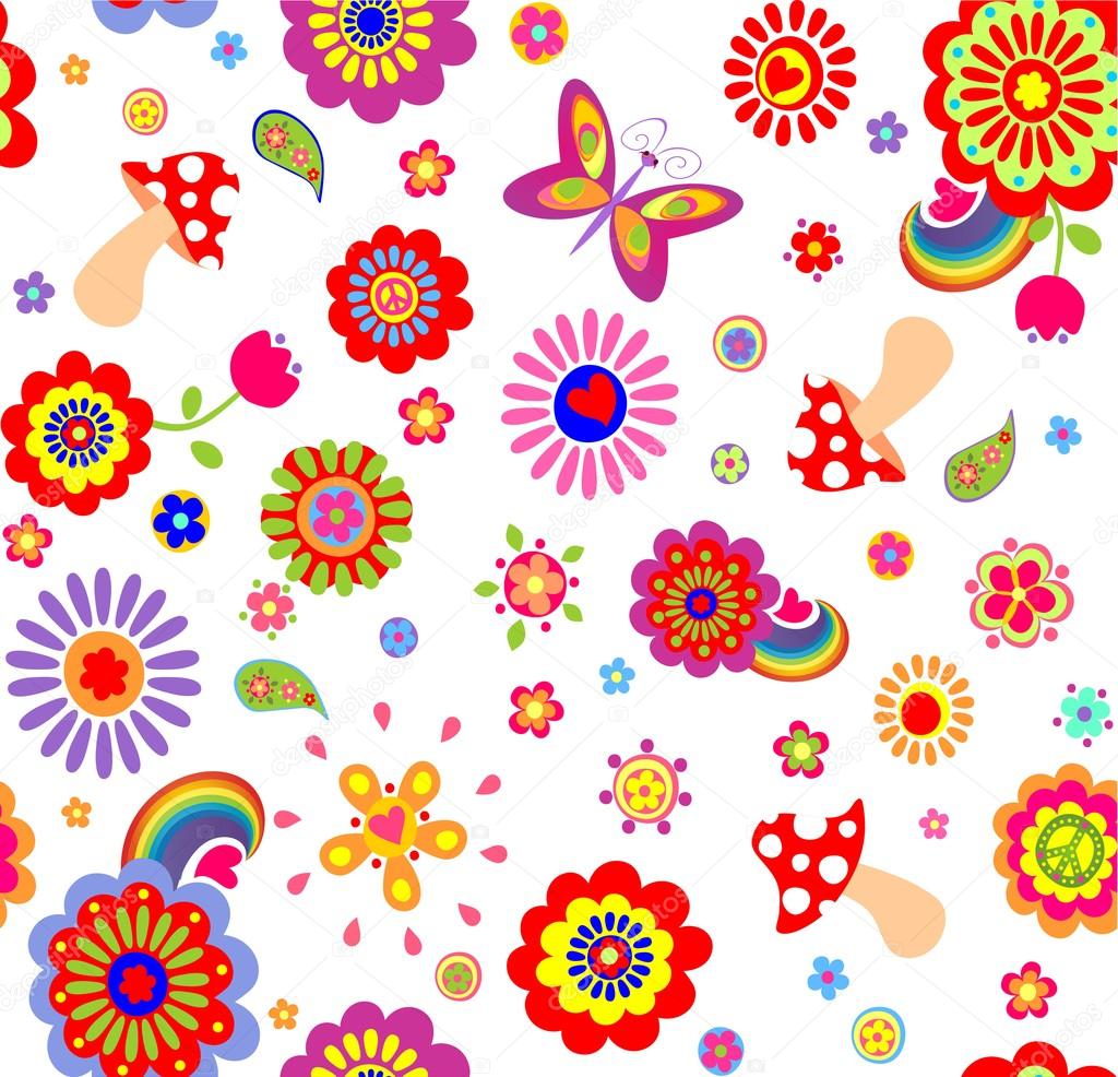Papel De Parede Colorido Flores - HD Wallpaper 